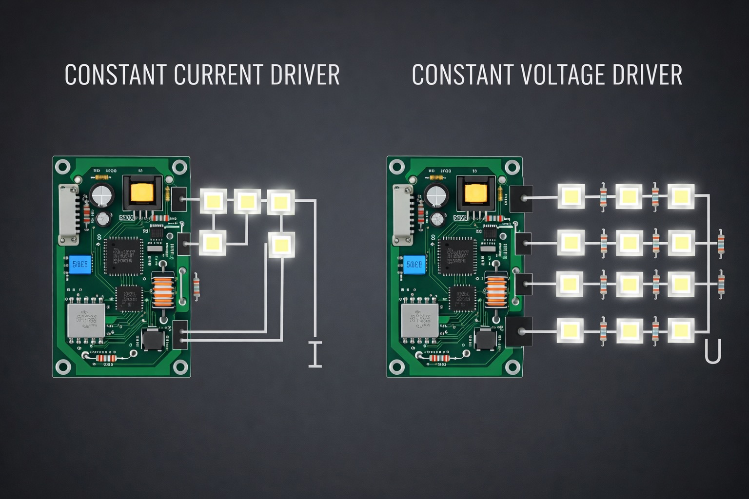 Constant current vs constant voltage driver comparison